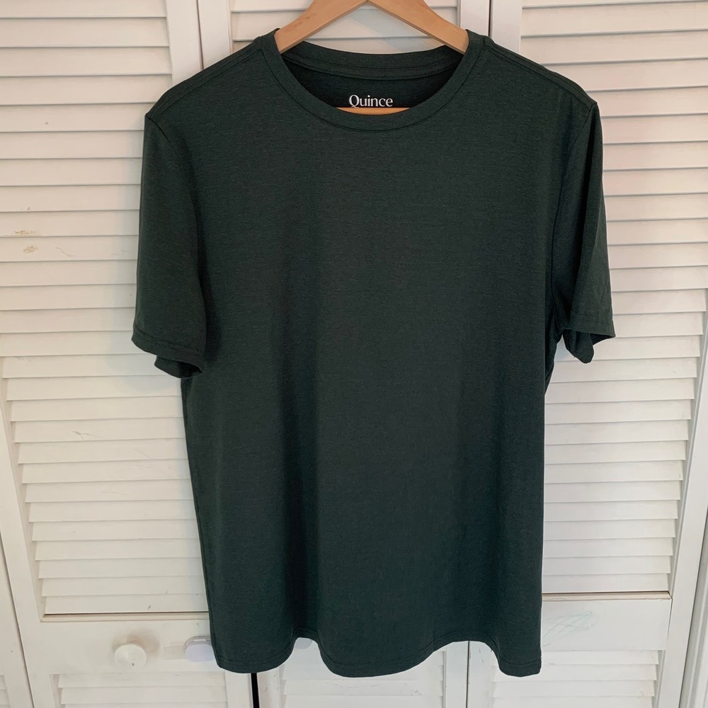 Quince Performance T-Shirt Forest Green Mens‎ L Activewear Athleisure Minimalist
